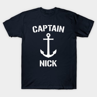 Nautical Captain Nick Personalized Boat Anchor T-Shirt